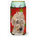 Goldendoodle Red Snowflake Christmas Tall Boy Beverage Insulator Beverage Insulator Hugger