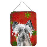 Caroline'S Treasures Chinese Crested Red Snowflake Christmas Wall Or Door Hanging Prints, 16 X 12