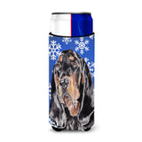 Coonhound Blue Snowflake Winter Ultra Beverage Insulators For Slim Cans