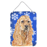 Caroline'S Treasures Sc9598Ds1216 Cocker Spaniel Blue Snowflake Winter Wall Or Door Hanging Prints, 16 X 12