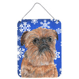 Caroline'S Treasures Sc9600Ds1216 Brussels Griffon Blue Snowflake Winter Wall Or Door Hanging Prints, 16 X 12