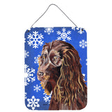 Caroline'S Treasures Boykin Spaniel Blue Snowflake Winter Wall Or Door Hanging Prints, 16 X 12