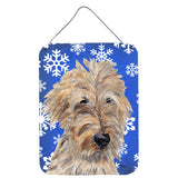 Caroline'S Treasures Goldendoodle Blue Snowflake Winter Aluminium Metal Wall Or Door Hanging Prints, 16 X 12