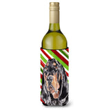 Coonhound Candy Cane Christmas Wine Bottle Beverage Insulator Beverage Insulator Hugger