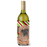 Brussels Griffon Candy Cane Christmas Wine Bottle Beverage Insulator Beverage Insulator Hugger