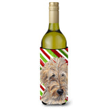 Goldendoodle Candy Cane Christmas Wine Bottle Beverage Insulator Beverage Insulator Hugger