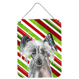 Caroline'S Treasures Chinese Crested Candy Cane Christmas Wall Or Door Hanging Prints, 16 X 12