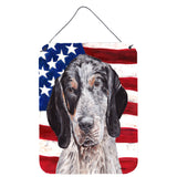 Caroline'S Treasures Blue Tick Coonhound With American Flag Usa Wall Or Door Hanging Prints, 16 X 12