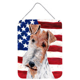 Caroline'S Treasures Wire Fox Terrier With American Flag Usa Wall Or Door Hanging Prints, 16 X 12