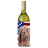 Otterhound With American Flag Usa Wine Bottle Beverage Insulator Hugger Sc9637Literk