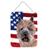 Caroline'S Treasures Norwich Terrier With American Flag Usa Wall Or Door Hanging Prints, 16 X 12