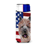 Norwich Terrier With American Flag Usa Ultra Beverage Insulators For Slim Cans Sc9638Muk