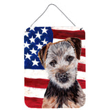 Caroline'S Treasures Norfolk Terrier Puppy With American Flag Usa Wall Or Door Hanging Prints, 16 X 12