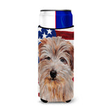 Norfolk Terrier With American Flag Usa Ultra Beverage Insulators For Slim Cans Sc9640Muk