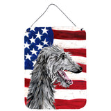 Caroline'S Treasures Sc9645Ds1216 Scottish Deerhound With American Flag Usa Wall Or Door Hanging Prints, 16 X 12