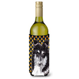 Black And White Collie Candy Corn Halloween Wine Bottle Beverage Insulator Hugger Sc9654Literk