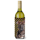 Staffordshire Bull Terrier Staffie Candy Corn Halloween Wine Bottle Beverage Insulator Hugger Sc9657Literk