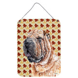 Caroline'S Treasures Shar Pei Fall Leaves Aluminium Metal Wall Or Door Hanging Prints, 16 X 12