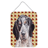 Caroline'S Treasures Blue Tick Coonhound Fall Leaves Wall Or Door Hanging Prints, 16 X 12