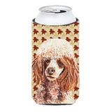 Red Miniature Poodle Fall Leaves Tall Boy Beverage Insulator Hugger Sc9675Tbc