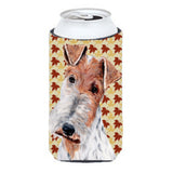 Wire Fox Terrier Fall Leaves Tall Boy Beverage Insulator Hugger Sc9676Tbc