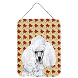 Caroline'S Treasures White Toy Poodle Fall Leaves Wall Or Door Hanging Prints, 16 X 12