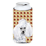 White Toy Poodle Fall Leaves Tall Boy Beverage Insulator Hugger Sc9677Tbc