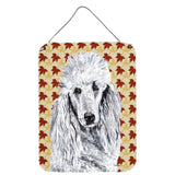 Caroline'S Treasures White Standard Poodle Fall Leaves Wall Or Door Hanging Prints, 16 X 12