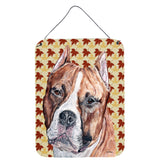 Caroline'S Treasures Sc9680Ds1216 Staffordshire Bull Terrier Staffie Fall Leaves Wall Or Door Hanging Prints, 16 X 12,