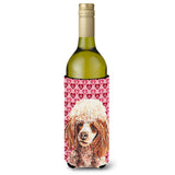 Red Miniature Poodle Hearts And Love Wine Bottle Beverage Insulator Hugger Sc9699Literk