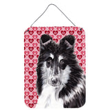 Caroline'S Treasures Black And White Collie Hearts And Love Wall Or Door Hanging Prints, 16 X 12