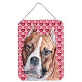 Caroline'S Treasures Staffordshire Bull Terrier Staffie Hearts And Love Door Hanging Prints Wall-Decor, 16 X 12, Multi