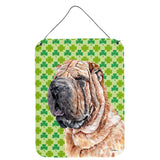 Caroline'S Treasures Shar Pei Lucky Shamrock St. Patrick'S Day Wall Or Door Hanging Prints, 16 X 12