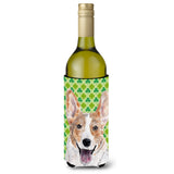 Cardigan Corgi Lucky Shamrock St. Patrick'S Day Wine Bottle Beverage Insulator Hugger Sc9720Literk