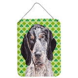 Caroline'S Treasures Blue Tick Coonhound Lucky Shamrock St. Patrick'S Day Wall Or Door Hanging Prints, 16 X 12