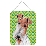 Caroline'S Treasures Wire Fox Terrier Lucky Shamrock St. Patrick'S Day Wall Or Door Hanging Prints, 16 X 12
