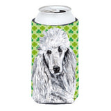 White Standard Poodle Lucky Shamrock St. Patrick'S Day Tall Boy Beverage Insulator Hugger Sc9727Tbc
