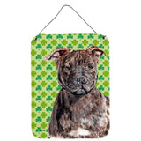 Caroline'S Treasures Sc9729Ds1216 Staffordshire Bull Terrier Staffie Lucky Shamrock St. Patrick'S Day Wall Or Door Hanging Pri