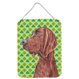 Caroline'S Treasures Redbone Coonhound Lucky Shamrock St. Patrick'S Day Wall Or Door Hanging Prints, 16 X 12