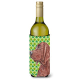 Redbone Coonhound Lucky Shamrock St. Patrick'S Day Wine Bottle Beverage Insulator Hugger Sc9731Literk