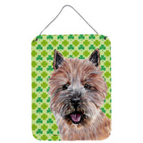 Caroline'S Treasures Norwich Terrier Lucky Shamrock St. Patrick'S Day Wall Or Door Hanging Prints, 16 X 12