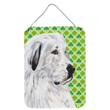 Caroline'S Treasures Great Pyrenees Lucky Shamrock St. Patrick'S Day Wall Or Door Hanging Prints, 16 X 12