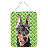 Caroline'S Treasures German Pinscher Lucky Shamrock St. Patrick'S Day Wall Or Door Hanging Prints, 16 X 12