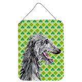 Caroline'S Treasures Sc9741Ds1216 Scottish Deerhound Lucky Shamrock St. Patrick'S Day Wall Or Door Hanging Prints, 16 X 12