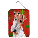 Caroline'S Treasures Wire Fox Terrier Red Snowflakes Holiday Wall Or Door Hanging Prints, 16 X 12