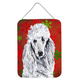 Caroline'S Treasures White Standard Poodle Red Snowflakes Holiday Wall Or Door Hanging Prints, 16 X 12