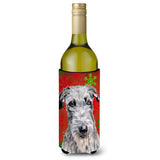 Scottish Deerhound Red Snowflakes Holiday Wine Bottle Beverage Insulator Hugger Sc9754Literk