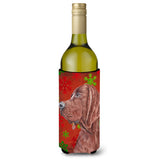 Redbone Coonhound Red Snowflakes Holiday Wine Bottle Beverage Insulator Hugger Sc9755Literk