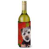 Norfolk Terrier Puppy Red Snowflakes Holiday Wine Bottle Beverage Insulator Hugger Sc9759Literk