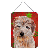 Caroline'S Treasures Norfolk Terrier Red Snowflakes Holiday Wall Or Door Hanging Prints, 16 X 12